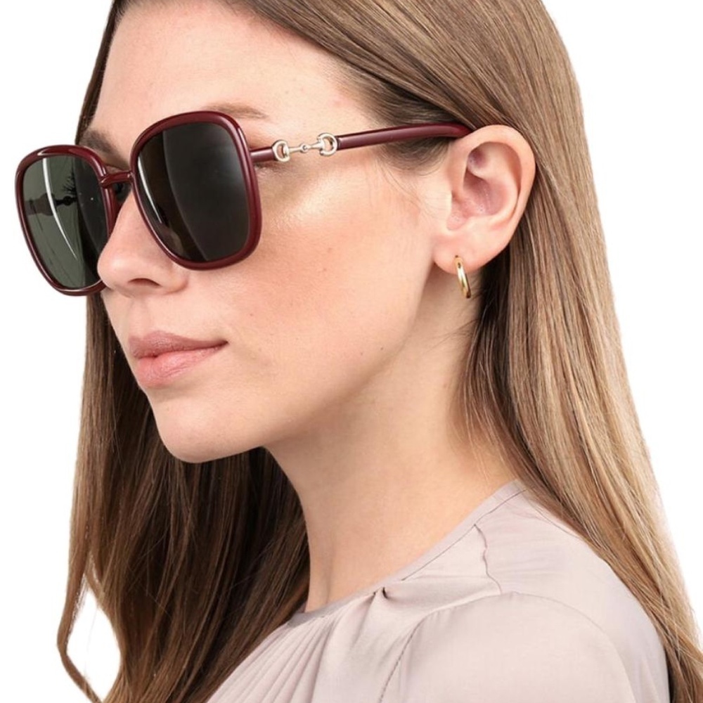 NWT Gucci GG0893S-003 Red Oversized 57mm Sunglasses - Picture 3 of 11